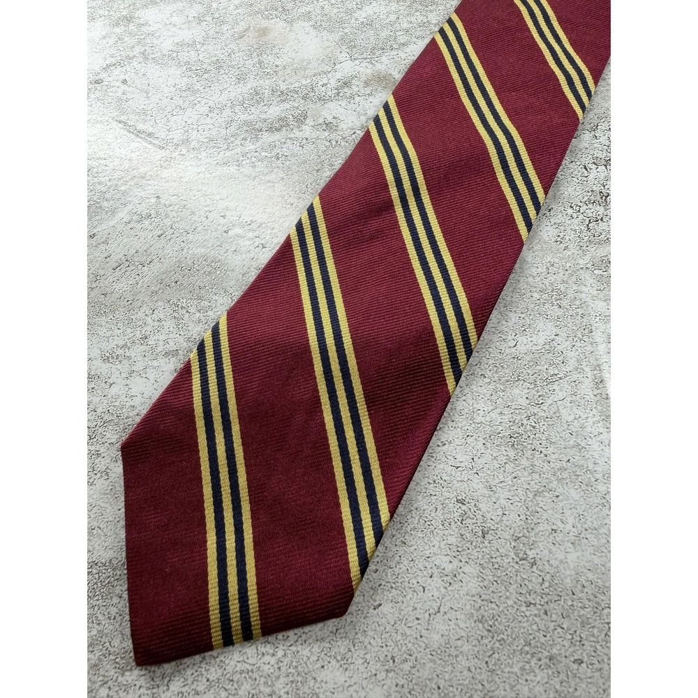 Brooks Brothers Tie Mens One Size Red 100% Silk Pointed Striped Twill Classic